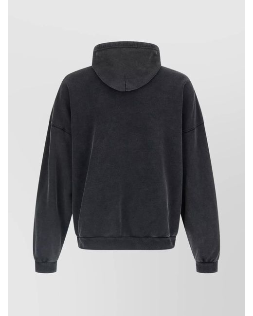 Balenciaga Blue Cotton Logo-Print Hoodie for men