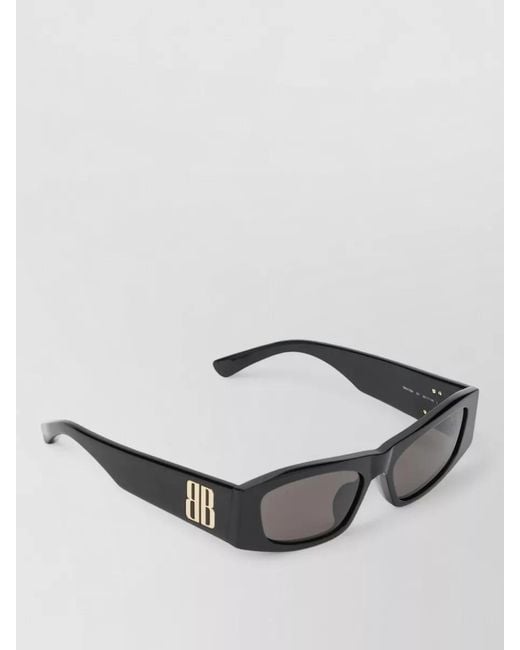 Balenciaga Gray Rectangular Sunglasses Dark Lenses Thick Frame
