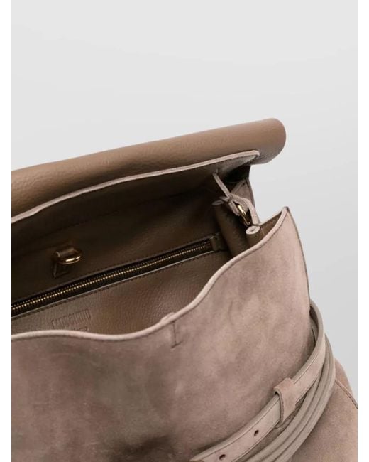 Moschino Brown Shoulder Bag Shopper Adjustable Strap Suede