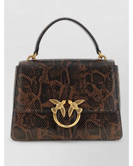 Pinko Black Love One Light Snake Shoulder Bag