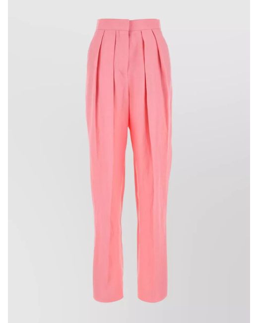 Stella McCartney Pink High-Rise Straight-Leg Trousers