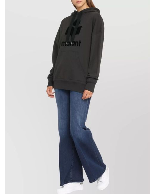 Isabel Marant Black Ribbed Hooded Sweatshirt