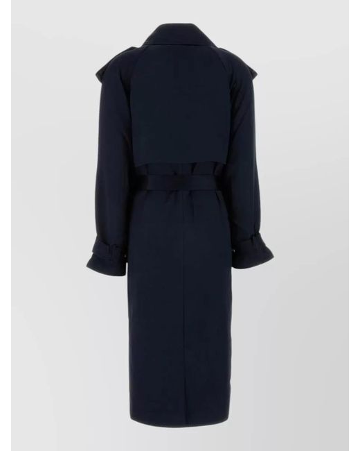 Anine Bing Blue Satin Trench Coat