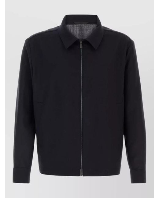 Boss Blue Virgin Wool Single Breasted Coat for men