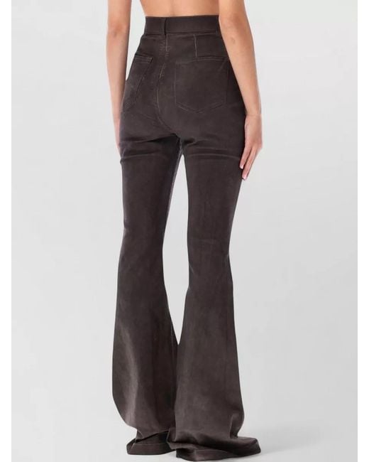 Rick Owens Black High Waist Bootcut Stretch Denim Jeans