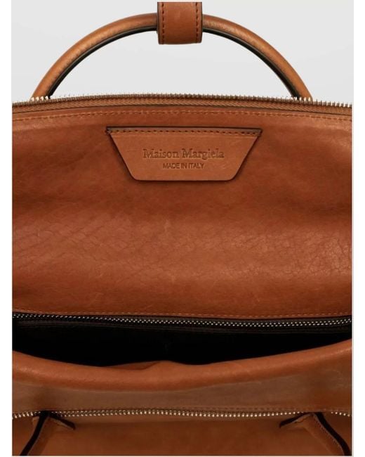 Maison Margiela Brown 5Ac Medium Leather Tote Bag