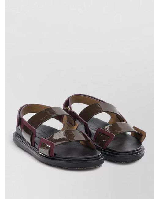 Marni Multicolor Leather Double-Strap Fussbett Sandals