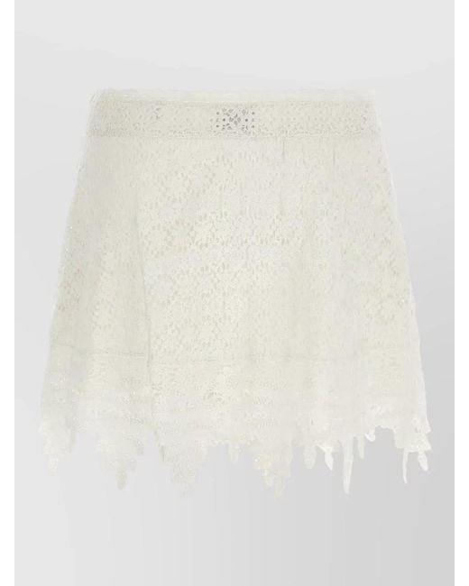 Isabel Marant White Cotton A-Line Skirt