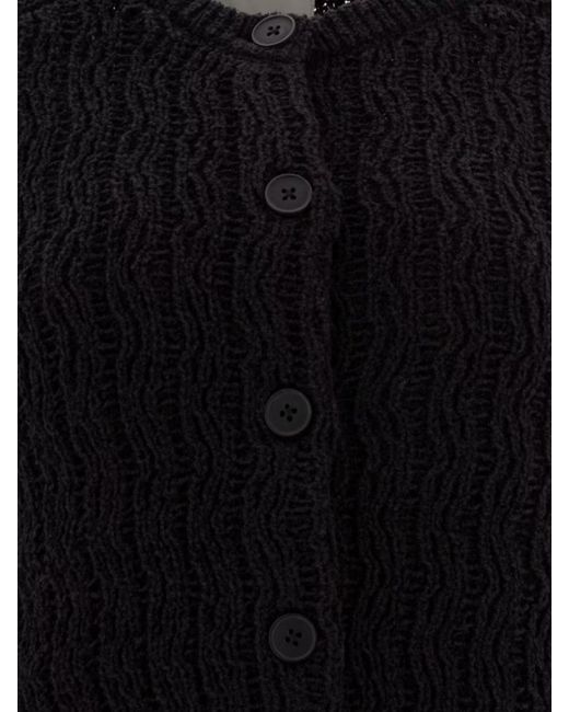Loulou de Saison Black Fine-Knit Cardigan