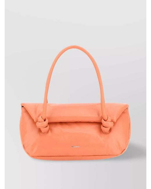 Jil Sander Orange Small Calf Leather Shoulder Bag
