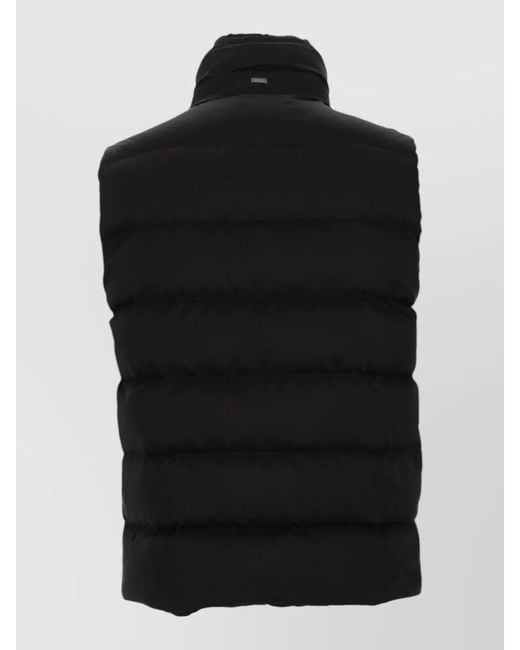 Herno Black High Collar Padded Design Jacket for men