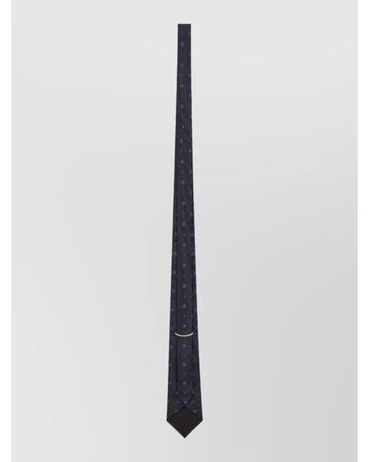 Saint Laurent White Jacquard Silk Slim Tie for men