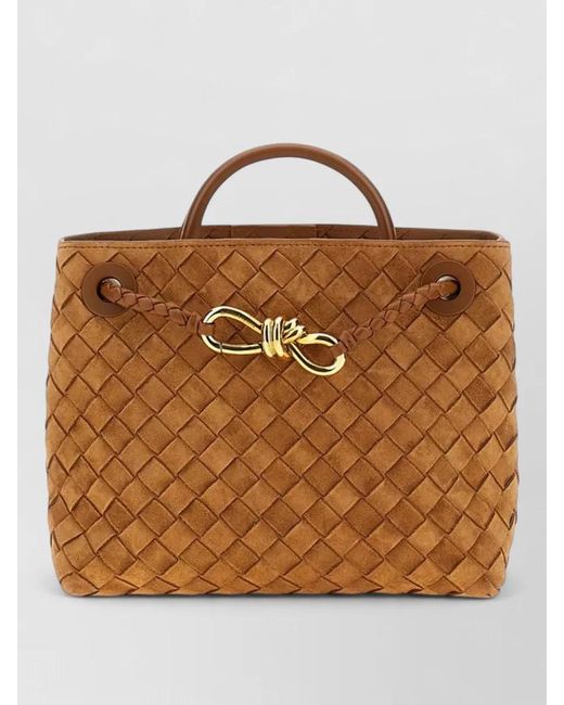 Bottega Veneta Brown Small Andiamo Tote Bag Top Handle