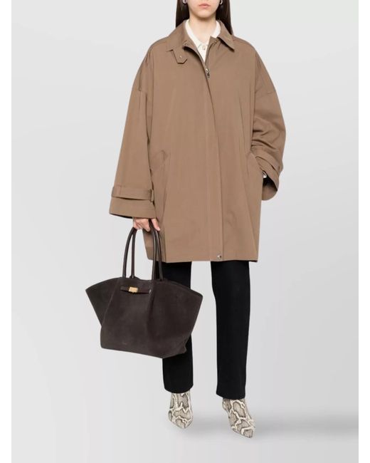 Totême Natural Belted Cuffs Trench Coat With Oversized Fit