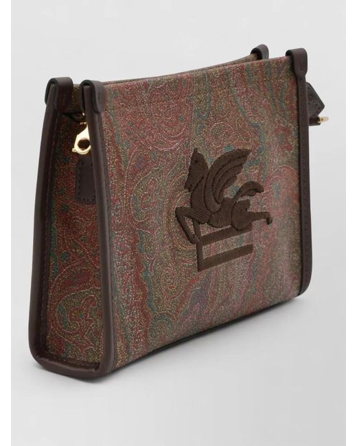 Etro Brown Arnica Mini Suede Clutch Bag