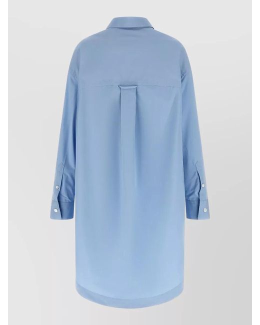 AMI Blue Ami De Coeur Signature Long Shirt Dress