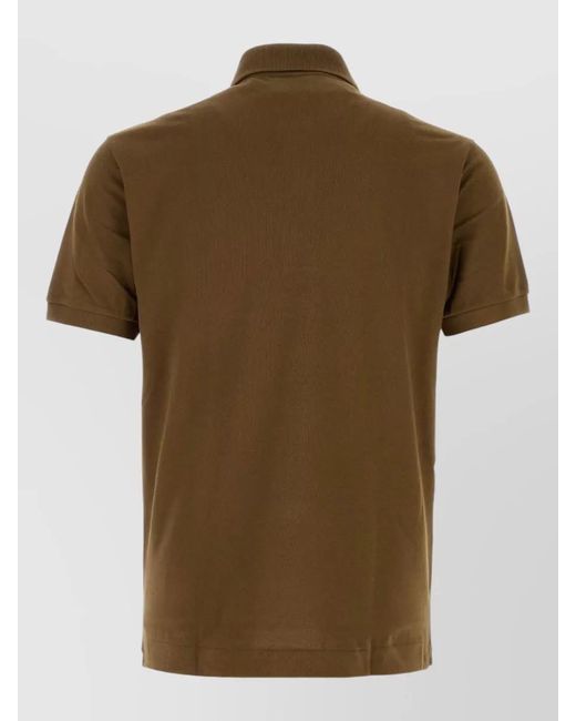 Lacoste Green Piquet Polo Shirt Straight Cut Short Sleeves for men