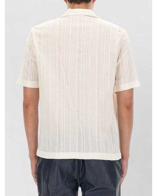 Séfr White Sunel Shirt Regular Fit Sheer Short Sleeves for men
