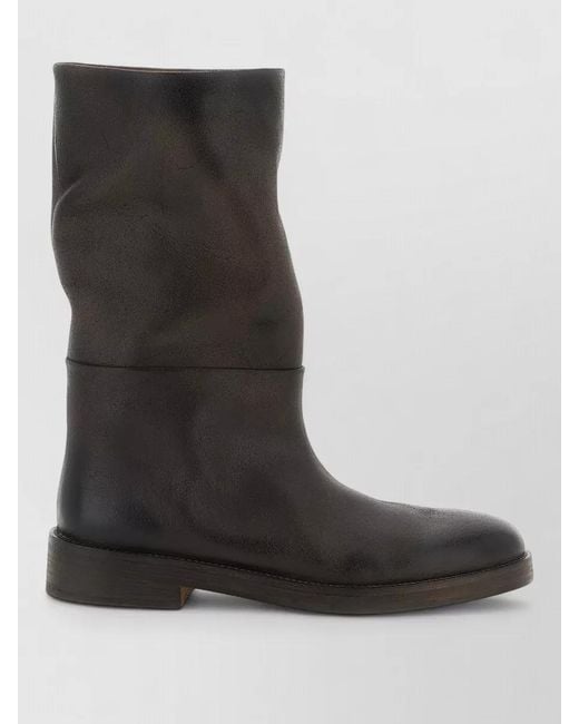 Marsèll Black Soft Leather Knee Length Block Heel Boots