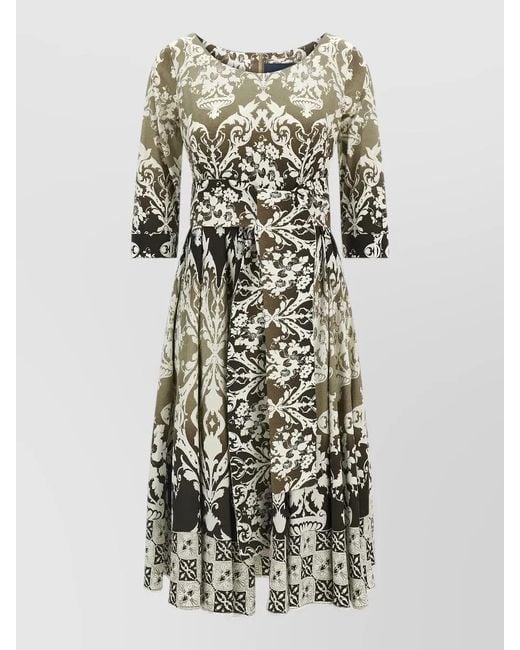 Samantha Sung Multicolor Printed Cotton Midi Dress