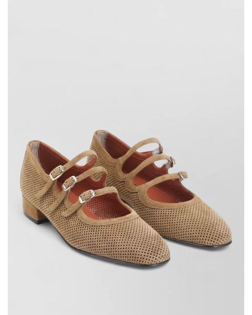 CAREL PARIS Brown Ariana Split Suede Mary Jane Pumps