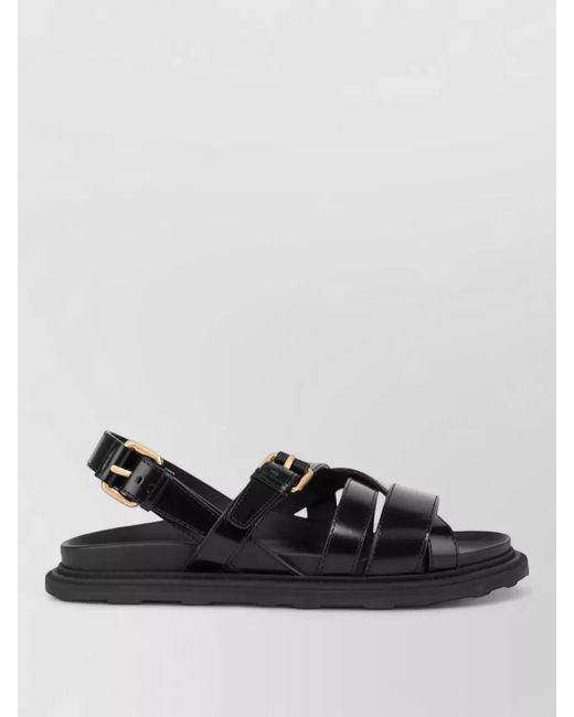 Moschino Black Leather Sandals for men