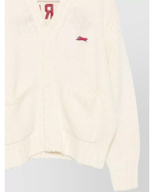 ICECREAM Natural Knit Cardigan V Neck Front Pockets for men