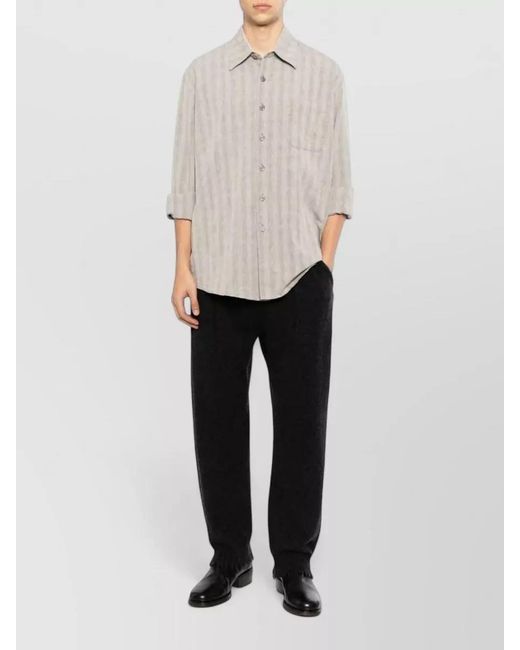 Uma Wang White Cashmere Straight-Leg Ankle Trousers for men