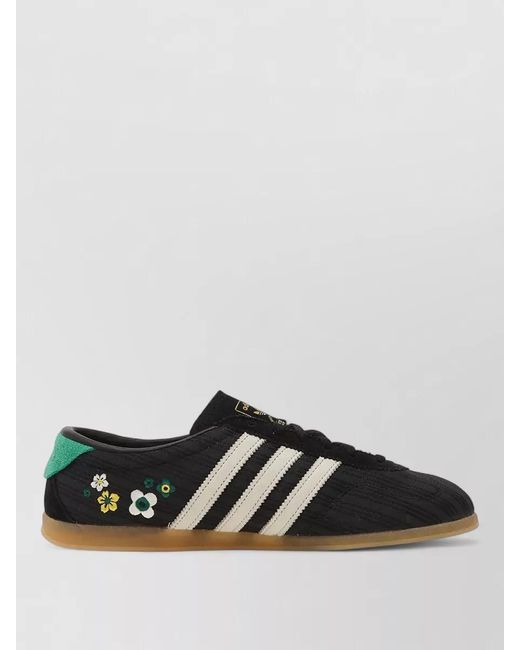Adidas Black Gazzelle Lo Pro Sneakers Contrast Stripes Embroidery