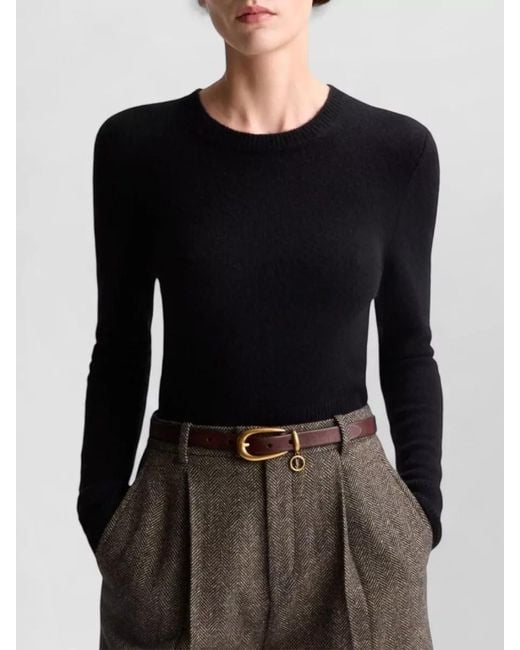 Saint Laurent White Cassandre Charm Leather Belt Elongated Buckle