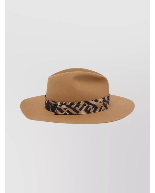 Fendi Natural Wool Fedora Hat