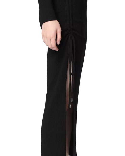 MICHAEL Michael Kors Black Knit Midi Dress Merino Wool Blend