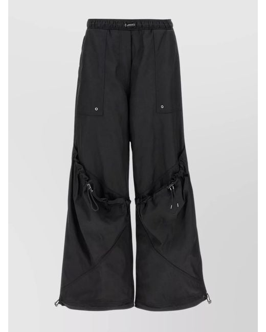 The Attico Black Oversized Wide-Leg Trousers