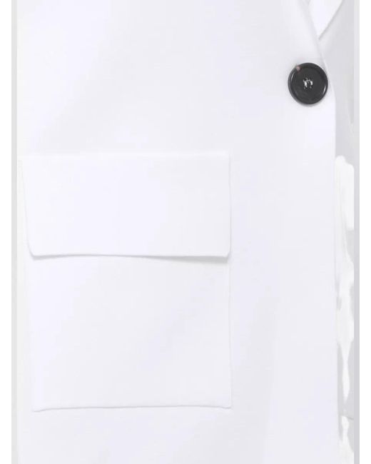 D.exterior White Viscose Blazer Front Flap Pockets