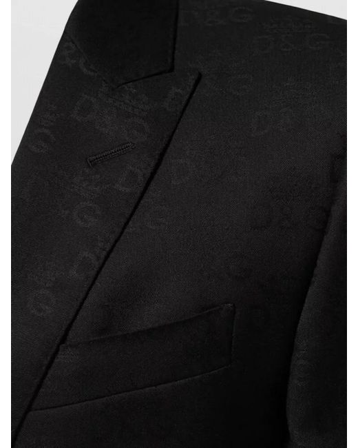 Dolce & Gabbana Black Virgin Wool Single-Breasted Suit Jacket for men