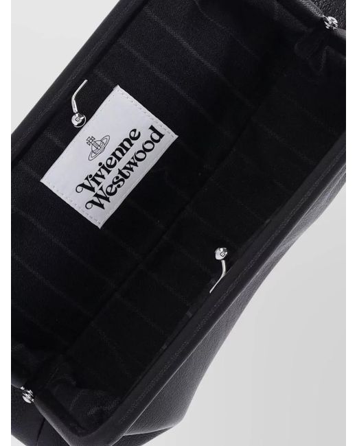 Vivienne Westwood Black Textured Clutch Bag Shoulder Strap Adjustable