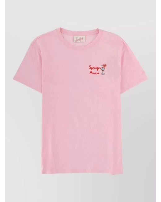 Mc2 Saint Barth Pink Emilie Short Sleeve Crew Neck T-Shirt