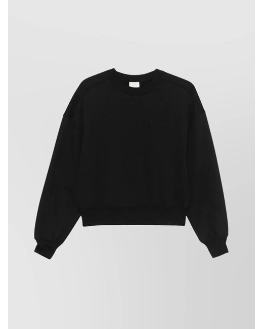 Calvin Klein Black Logo-Embroidered Cotton Crewneck Sweatshirt