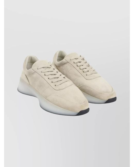 Fear Of God White Suede Leather Low-Top Sneakers for men