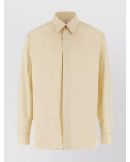 Jil Sander Natural Cotton Shirt With Italian Collar And Button Cuffs for men