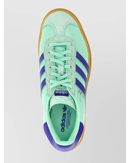 Adidas Originals Blue Leather Gazelle Bold Low-Top Sneakers