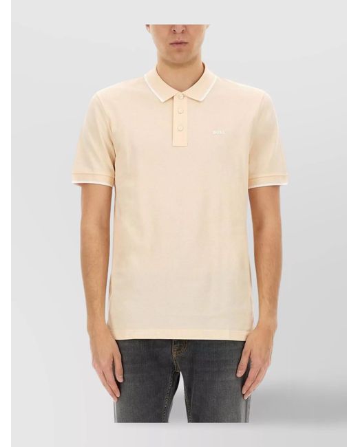 Boss White Cotton Polo Shirt for men