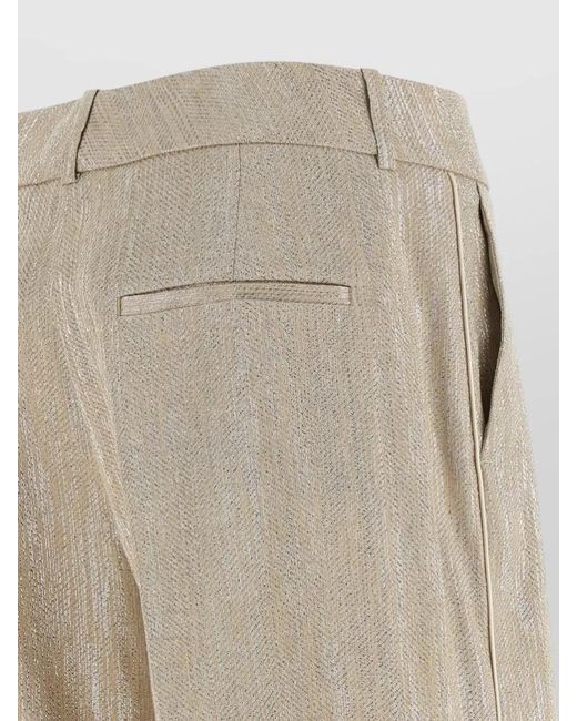 Peserico Natural Lamé Wide-Leg Trousers