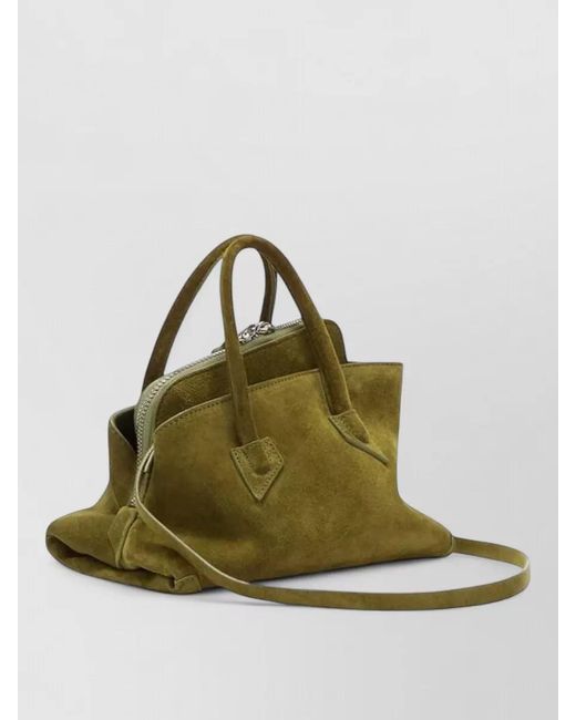 The Attico Green La Passeggiata Mini Suede Tote Bag