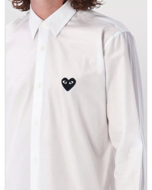 COMME DES GARÇONS PLAY White Cotton Short-Sleeve Shirt