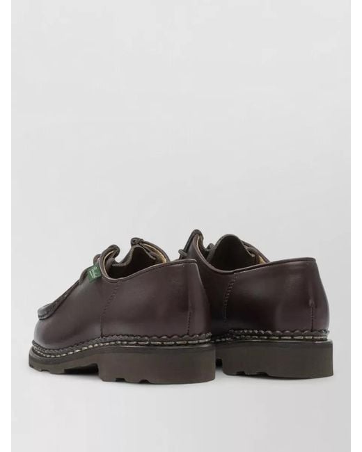 Paraboot Brown Michael Lace Up Loafers Round Toe for men