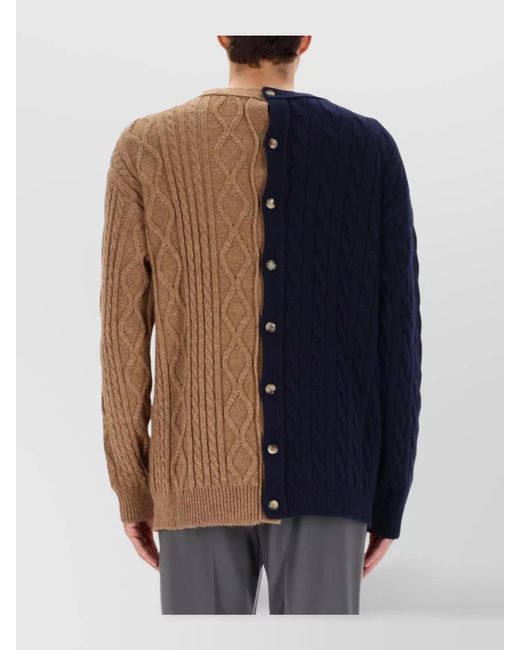 Moschino Blue Bicolor Cardigan for men
