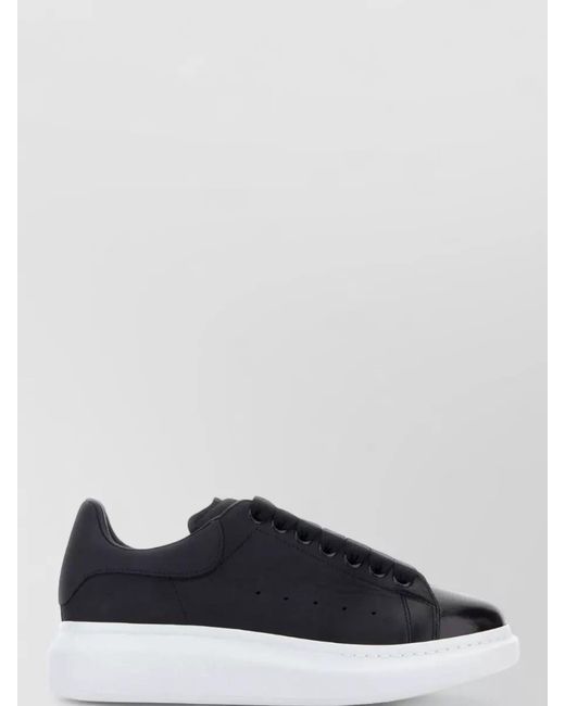 McQueen Blue Leather Sneakers Contrast Sole Low Top for men