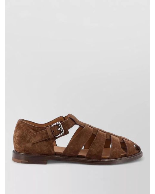 Church's Brown Suede Leather Fisherman Sandals for men