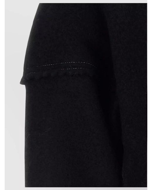 Max Mara Black Cashmere Wool Cropped Crew-Neck Knitted Top